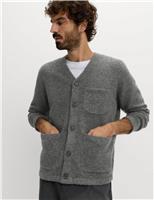 Utility Pocket Knitted Cardigan with Wool