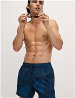 Quick Dry Palm Print Swim Shorts