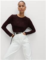 Long Sleeve Floral Mesh Slash Neck Top