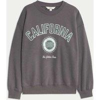 Cotton Rich Slogan Crew Neck Sweatshirt