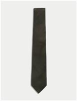 Textured Striped Pure Silk Tie
