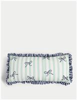 Cotton Rich Striped Bow Bolster Cushion