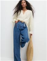 Pure Cotton Appliqu Tie Neck Blouse