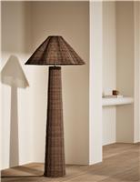 Wicker Scallop Flare Floor Lamp