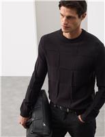 Textured Crew Neck Knitted Jumper