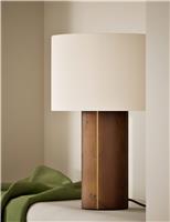 Burl Brass Inlay Table Lamp