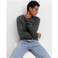 M&S Pure Lambswool Crew Neck Jumper Dark Charcoal