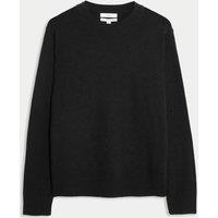 M&S Pure Lambswool Crew Neck Jumper Black