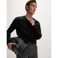 M&S Pure Lambswool V-Neck Jumper Black