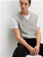 Lambswool Blend V-Neck Knitted Vest