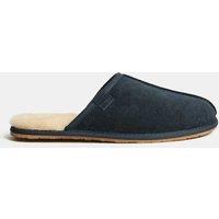 M&S Suede Mule Slippers with Freshfeet Navy