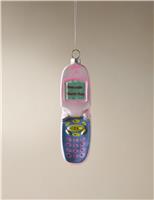 Glass Hanging Flip Phone Decoration