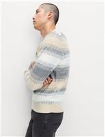 Supersoft Stripe Crew Neck Jumper with Wool