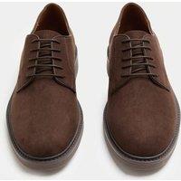 M&S Suedette Derby Shoes Brown