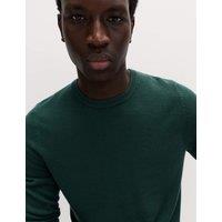 M&S Cashmilon Crew Neck Jumper Dark Green