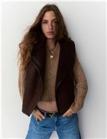 Faux Shearling High Neck Gilet