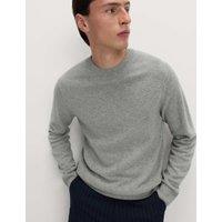 M&S Pure Lambswool Crew Neck Jumper Mid Grey