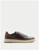 Leather Shower Resistant Lace-Up Trainers