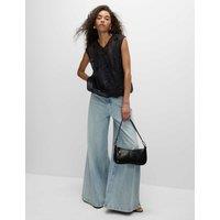 Organza Bow Bubble Hem Top