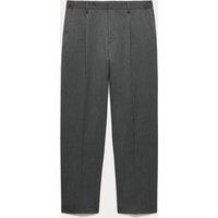 M&S Relaxed Fit Smart Stretch Trousers Charcoal