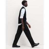 M&S Relaxed Fit Smart Stretch Trousers Black