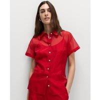 Organza Collared Button Through Shirt
