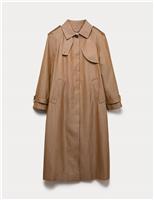 Wool Rich Twill Collared Longline Overcoat