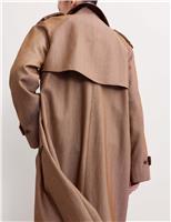 Wool Rich Twill Collared Longline Overcoat