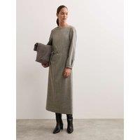 Wool Rich Flannel Belted Midi Skater Dress