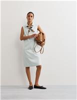 Cotton Rich Denim Drop Waist Shift Dress