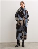 Wool Rich Jacquard Cocoon Coat
