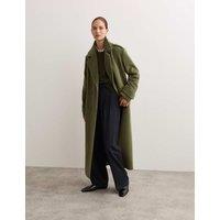 Pure Wool Belted Longline Wrap Coat