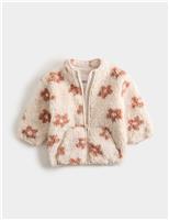 Floral Borg Zip Jacket (0-3 Yrs)