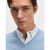M&S Pure Lambswool V-Neck Jumper Light Blue