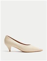M&S Kitten Heel Court Shoes Soft White