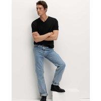 M&S Pure Cotton V Neck T-Shirt Black