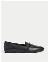 Suede Chain Trim Loafers