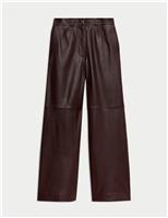 Leather Wide Leg Trousers
