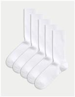 5 Pack Cotton Rich Ribbed Socks