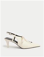 Lace Up Stiletto Heel Slingback Shoes