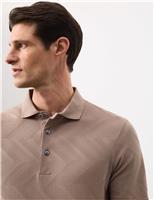 Pure Cotton Geometric Print Polo Shirt