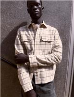 Cotton Linen Blend Checked Shirt