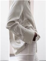 Modal Blend Satin Striped Shirt