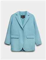 Wool Blend Single Breasted Blazer