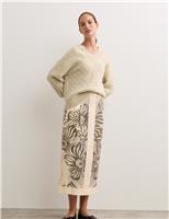 Printed Jacquard Midaxi Column Skirt