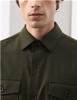 Regular Fit Wool Blend Overshirt