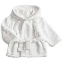 M&S Pure Cotton Hooded Robe (0-3 Yrs) White