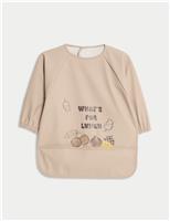 Long Sleeved Acorn Print Feeding Bib (6 Mths - 3 Yrs)