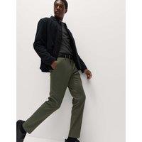 M&S Slim Fit Smart Stretch Trousers Dark Khaki