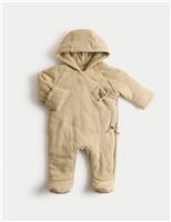 Cotton Rich Hooded Wrap Pramsuit (0-12 Mths)